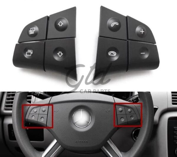Botões Volante Pretos Mercedes-Benz Classe ML GL W164 X164 2006-2009 - Image 2