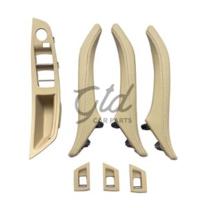 Conjunto de Puxadores Bege C/ Pele BMW Serie 5 F10 F11 F18 2010-2017 S/ Esp. Rebatível