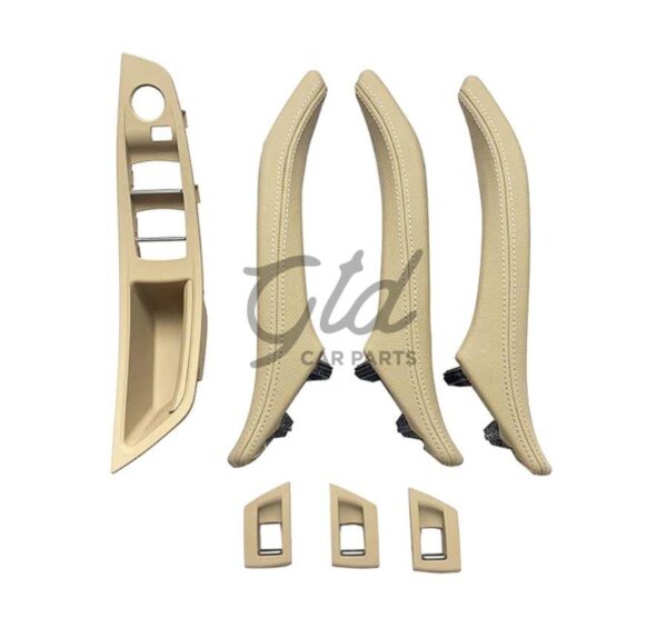 Conjunto de Puxadores Bege C/ Pele BMW Serie 5 F10 F11 F18 2010-2017 S/ Esp. Rebatível
