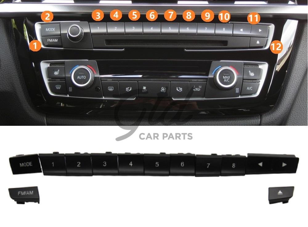 Conjunto de 12 Botões Módulo Rádio BMW Série 1/2/3/4 F20 F30 F33 2011-2017
