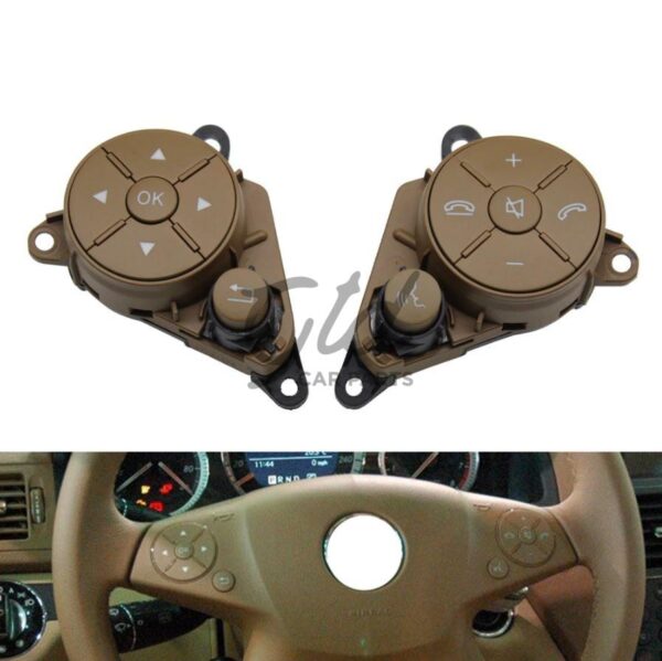Comandos Volante Amarelo Mercedes-Benz Classe C E GLK W212 W207 W204 2008-2014 - Image 2