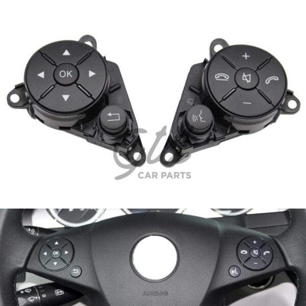 Comandos Volante Preto Mercedes-Benz Classe C E GLK W212 W207 W204 2008-2014 - Image 2