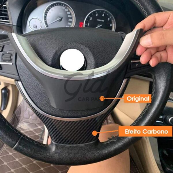 Friso Volante Carbono BMW Série 5 6 7 GT F10 F11 F01 F06 Pré LCI 123mm - Image 2