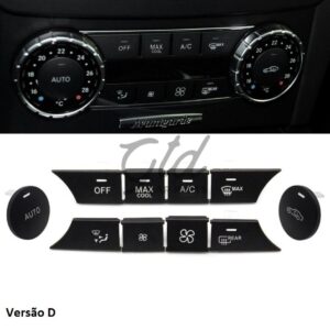 Conjunto de 10 Botões Módulo Ar Condicionado Mercedes-Benz Classe C W204 GLK 2007-2012 Versão D