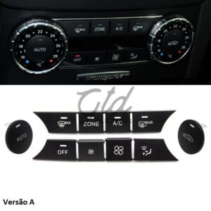 Conjunto de 10 Botões Módulo Ar Condicionado Mercedes-Benz Classe C W204 GLK 2007-2012 Versão A