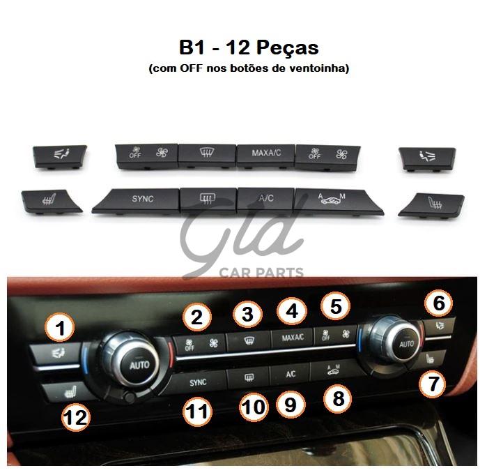 Conjunto de 12 botões Módulo Ar Condicionado BMW Série 5/6/7 X5 X6 F10 F16 2009-2020 - Image 4