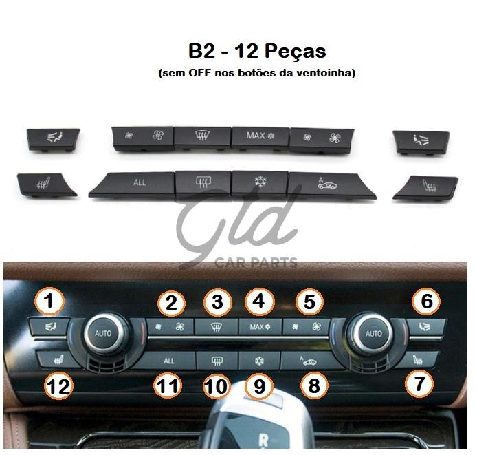 Conjunto de 12 botões Módulo Ar Condicionado BMW Série 5/6/7 X5 X6 F10 F16 2009-2020 - Image 5