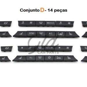 Pack 14 botões Módulo Ar Condicionado BMW Série 5/6/7 X5 X6 F10 F16 2009-2020