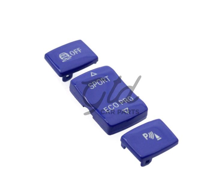 Conjunto 3 Botões Azul Régua Sport BMW Série 1/2/3/4 F20 F30 F33 F36 2012-2019