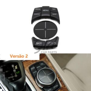 Conjunto de 6 Botões IDRIVE NBT BMW 1/2/3/4/5/6/7 X3 X4 X5 X6  F25 F15 F16 F30 F10 F01 Versão 2