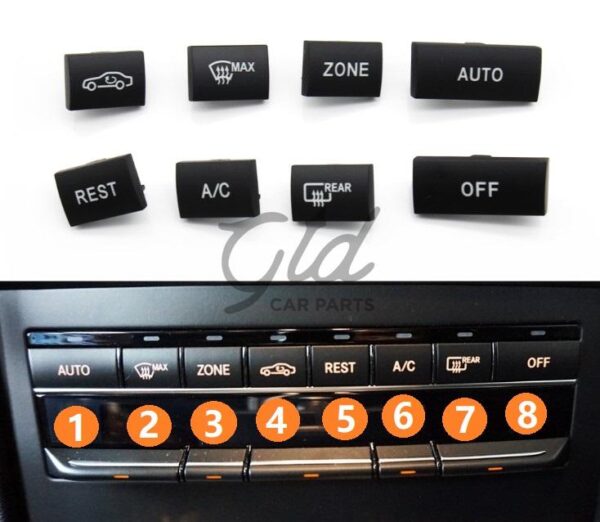 Conjunto de 8 Botões Módulo Ar Condicionado Mercedes-Benz Classe E W207 W212 2009-2016