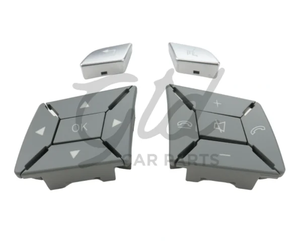 Botões Volante Cinza Mercedes-Benz Classe C E GLK CLA GLA B CLS SLK SLC W204 W207 W212 W117 W246 W172