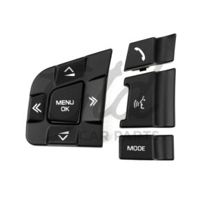 Conjunto de 5 Botões Pretos Esquerdos Volante Land Rover Discovery Jaguar XF XE F-PACE C-PACE